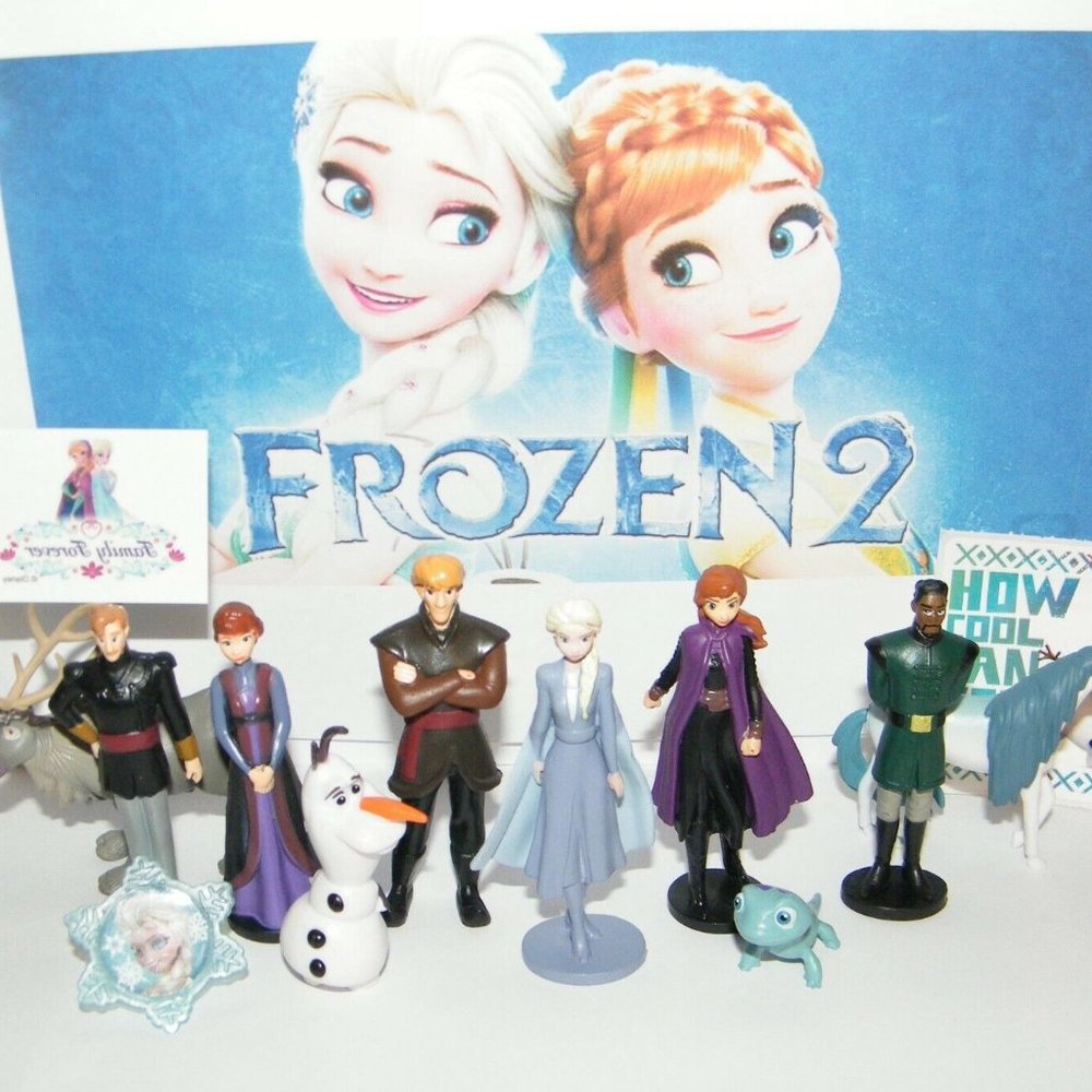 Disney Frozen 2 Movie Party Favors Set of 13 with 10 Fun Figures, Tattoo, Ring
